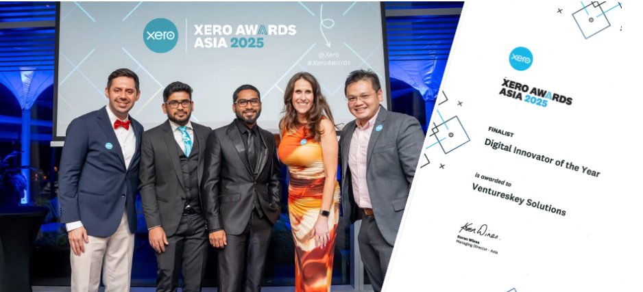 Team Ventureskey with the Xero team at Xero Awards Asia 2025