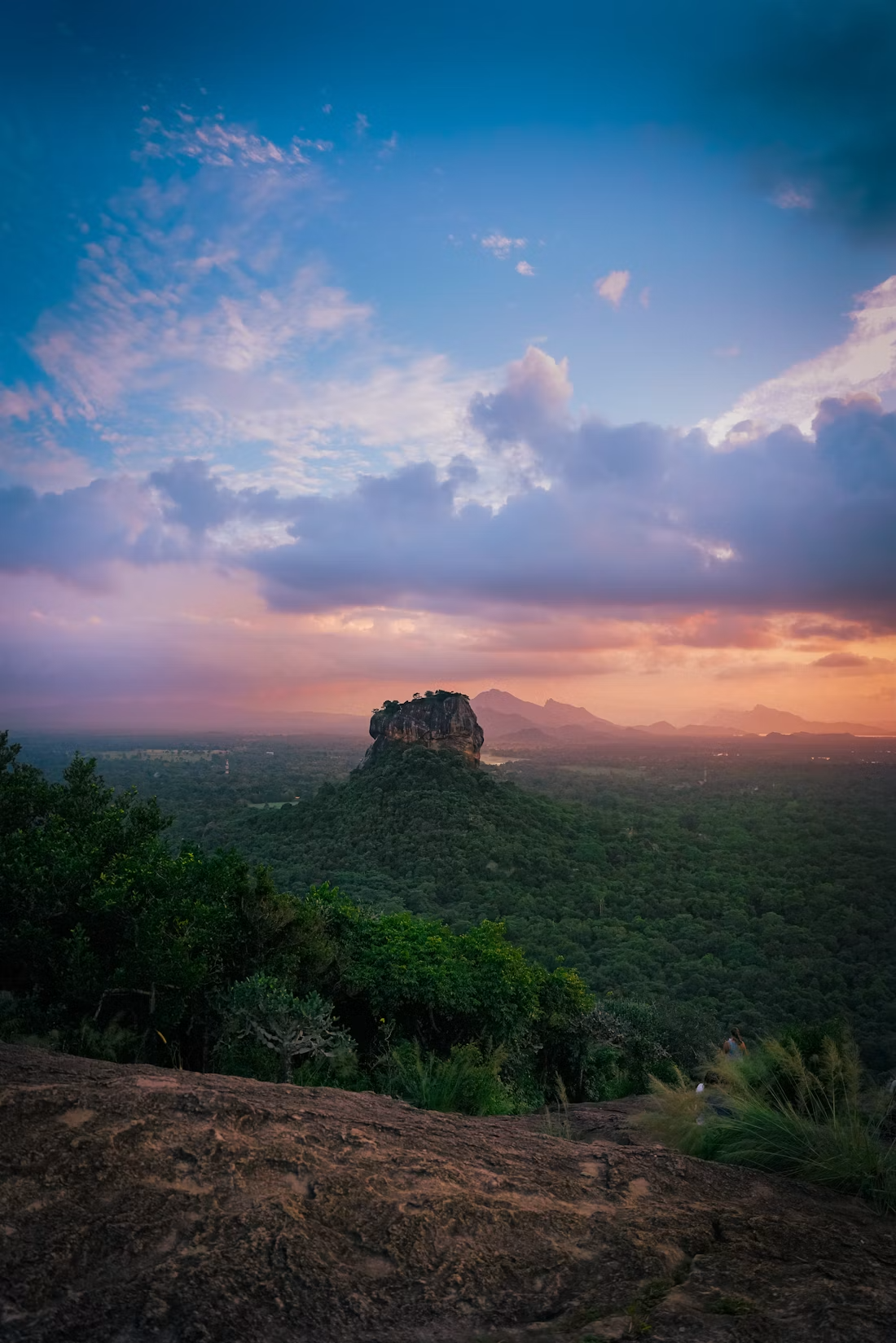 Sigiriya rock fortress at sunset, Sri Lanka